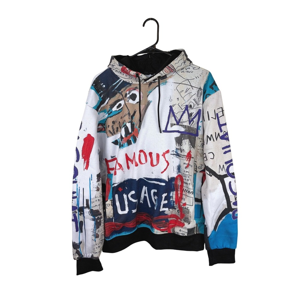 Members Only x Jean-Michel Basquiat All Over Print Hoodie Men's Medium